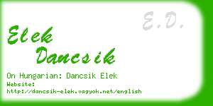 elek dancsik business card